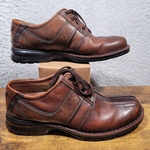 Clarks Men Brown Leather Lace Up Oxford Dress Shoes Size 9.5M 70852
